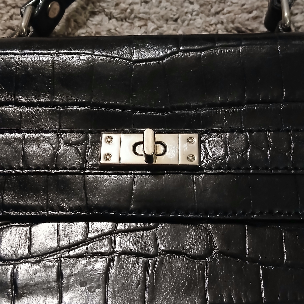 🖤 Vintage Valerie Stevens Croc Embossed “Kelly” Style Satchel 🖤 - Picture 2 of 15